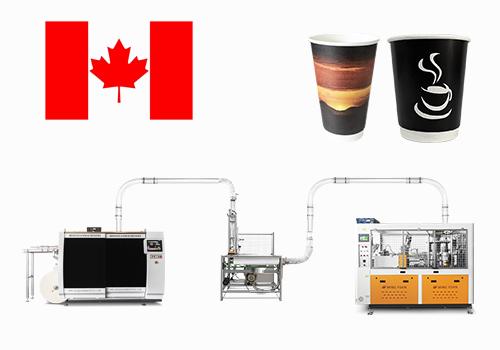 High-speed servo paper cup machine and cup sleeve machine production line in Canadian