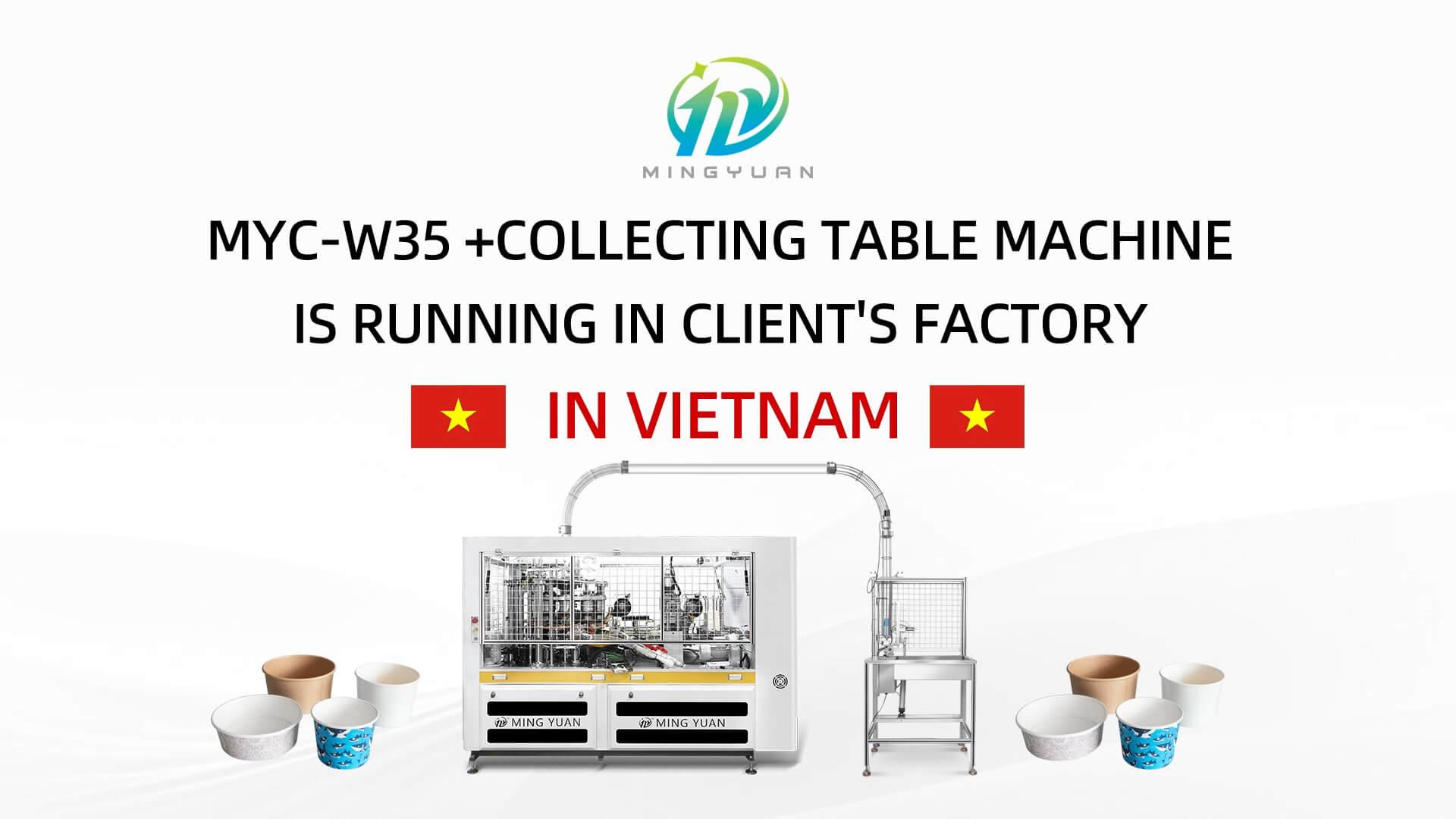 1000ML MYC-W35 paper bowl machine with cup collection table case in Vietnam