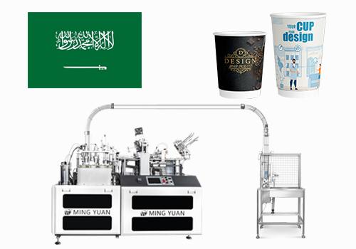 MYC-D double wall cup machine with transferring station and cup collector in Saudi Arabia