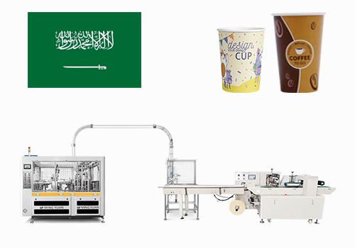 4 Set MYC-OCM12 Single wall paper cup machine with MY-800 Packing Machine in Saudi Arabia