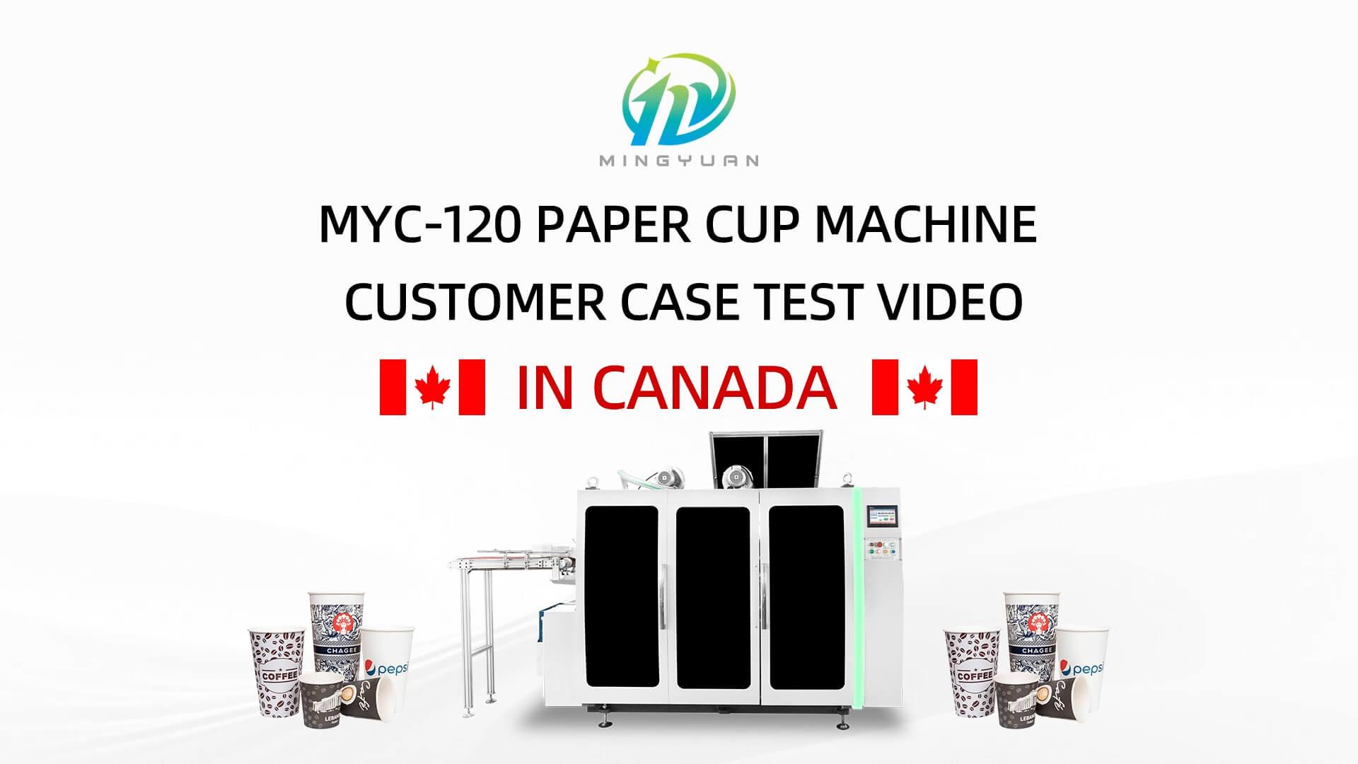 12oz MYC-120 paper cup making machine with cup collection table case in Canada