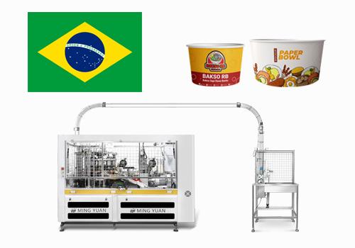 MYC-W35 paper bowl machine with cup collection table case in Brazil