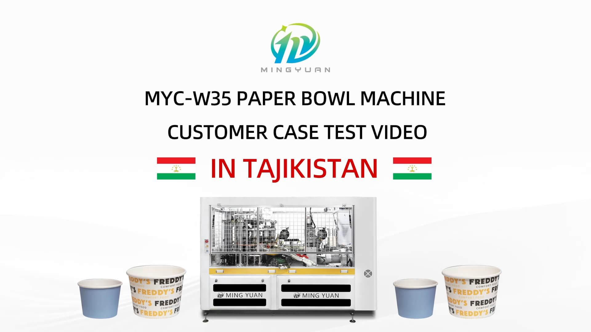 750ml MYC-W35 paper bowl making machine with cup collection table case in Tajikistan