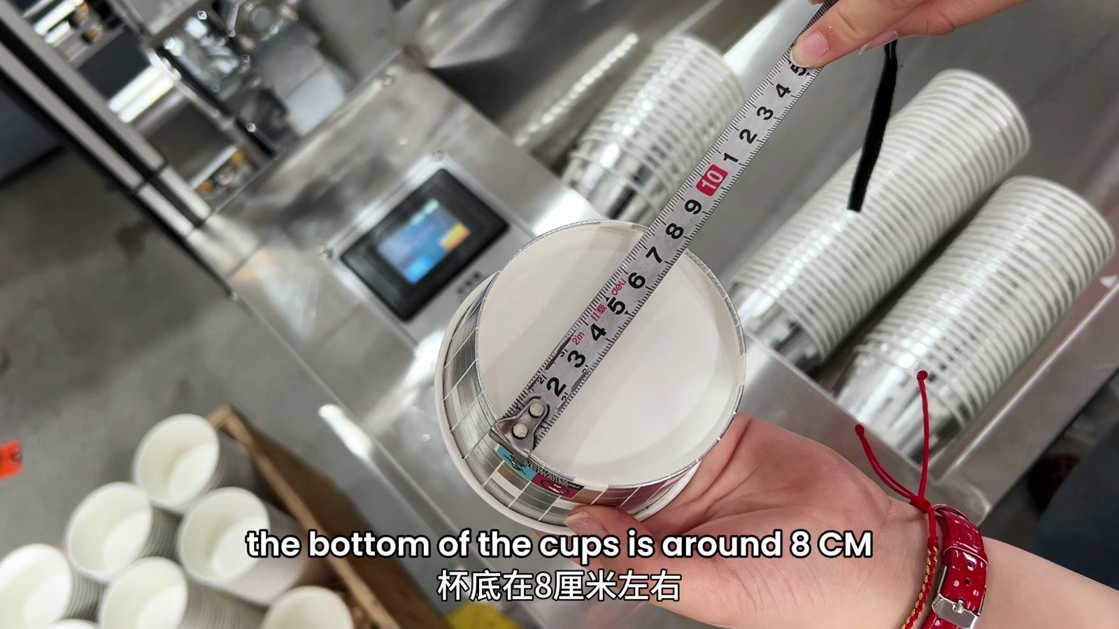 Bottom diameter check of the customer's finished H55 ice cream cup